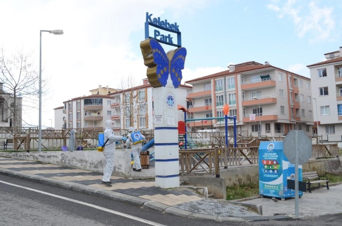 Battalgazi&rsquo;de depremzedeler i&ccedil;in kurulan konteynerler dezenfekte edildi