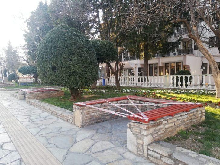 Menteşe’de banklara emniyet şeridi çekildi G1