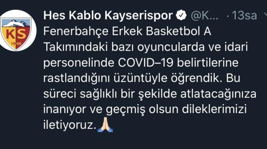 Fenerbahçe’ye geçmiş olsun mesajı