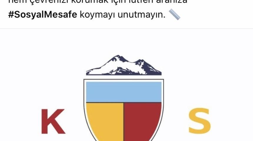 Kayserispor’dan sosyal mesafe paylaşımı