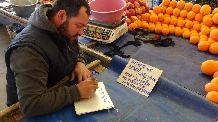 Sındırgı pazar yerinde virüs tedbiri G5