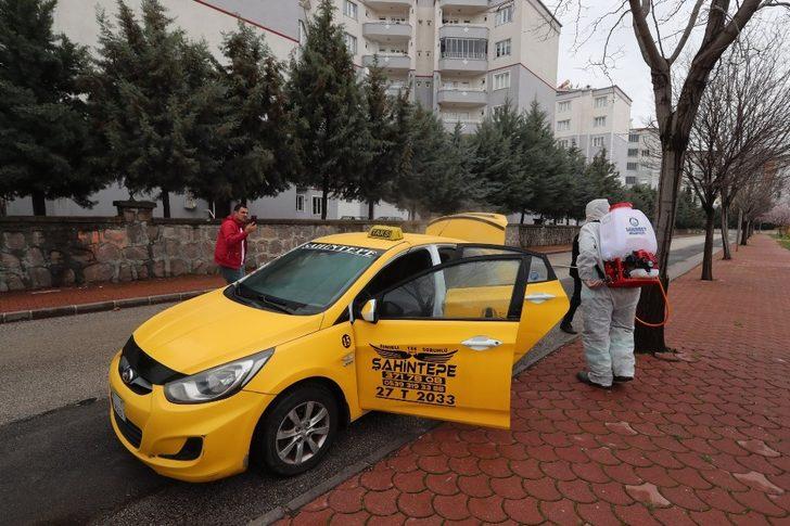 Şahinbey’deki taksiler ve taksi durakları dezenfekte edildi G2