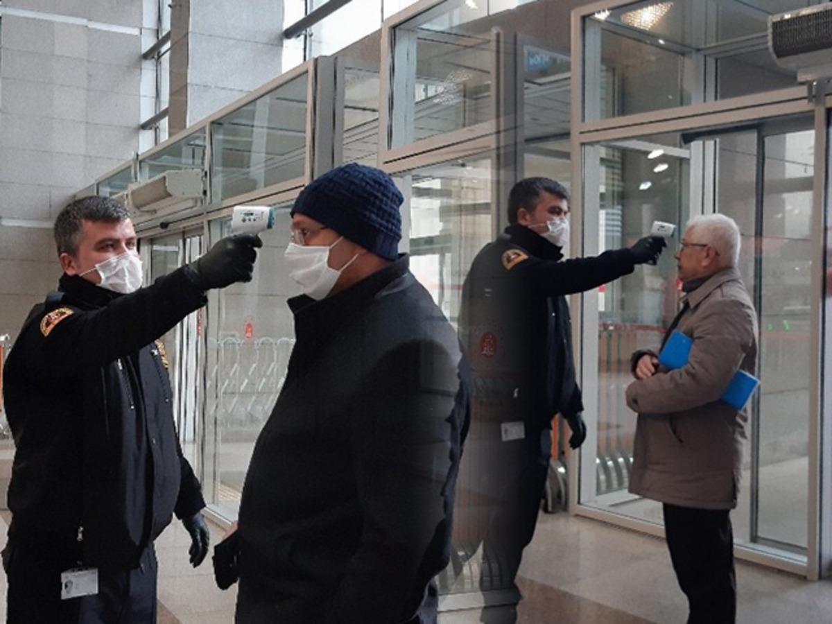 İstanbul Adalet Sarayı'nda koronavir&uuml;s &ouml;nlemi! 