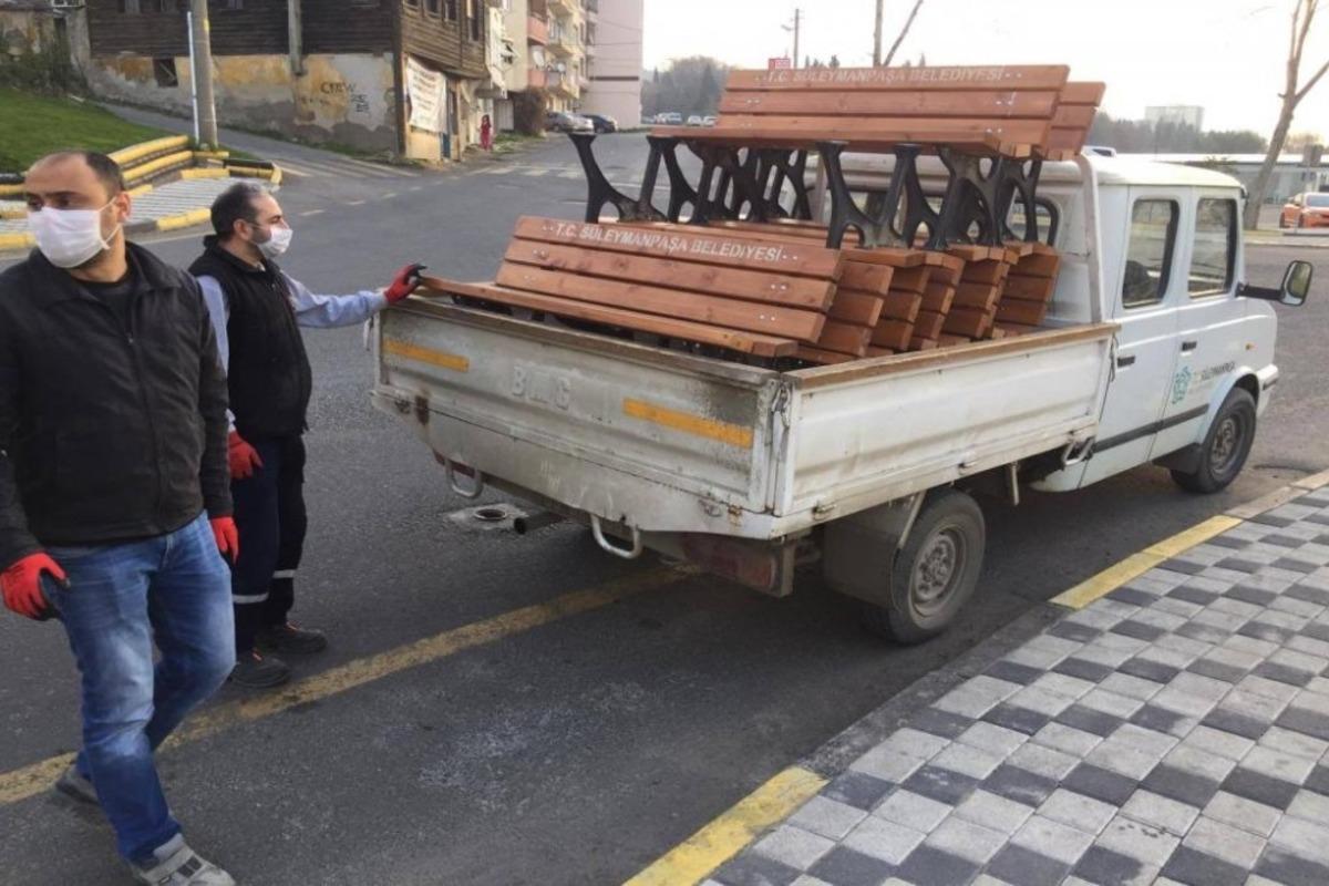 S&uuml;leymanpaşa&rsquo;da t&uuml;m banklar kaldırıldı