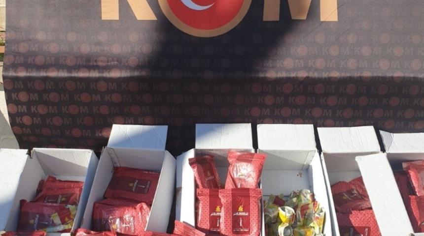 99 kilo g&uuml;mr&uuml;k ka&ccedil;ağı nargile t&uuml;t&uuml;n&uuml; ele ge&ccedil;irildi