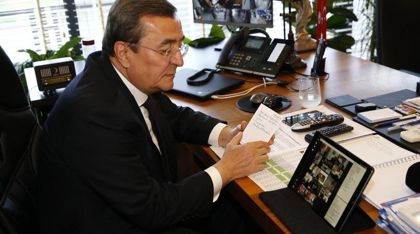 Başkan Batur TBB toplantısına video konferans ile katıldı