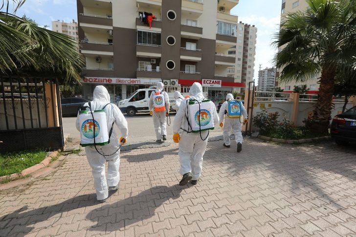 Mezitli korona virüse karşı dezenfekte ediliyor G2