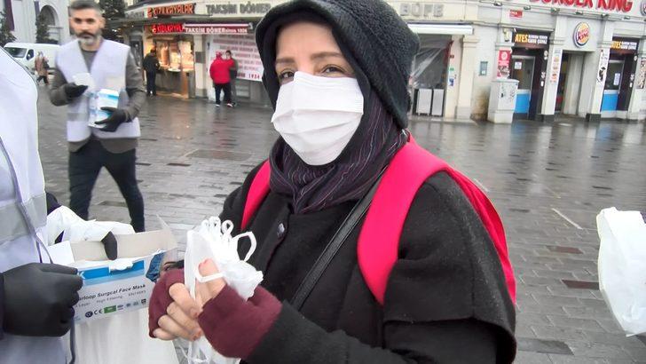 Sosyal medyada gündem olmuştu! O iş adamı Taksim'de 5 bin maske dağıttı G2