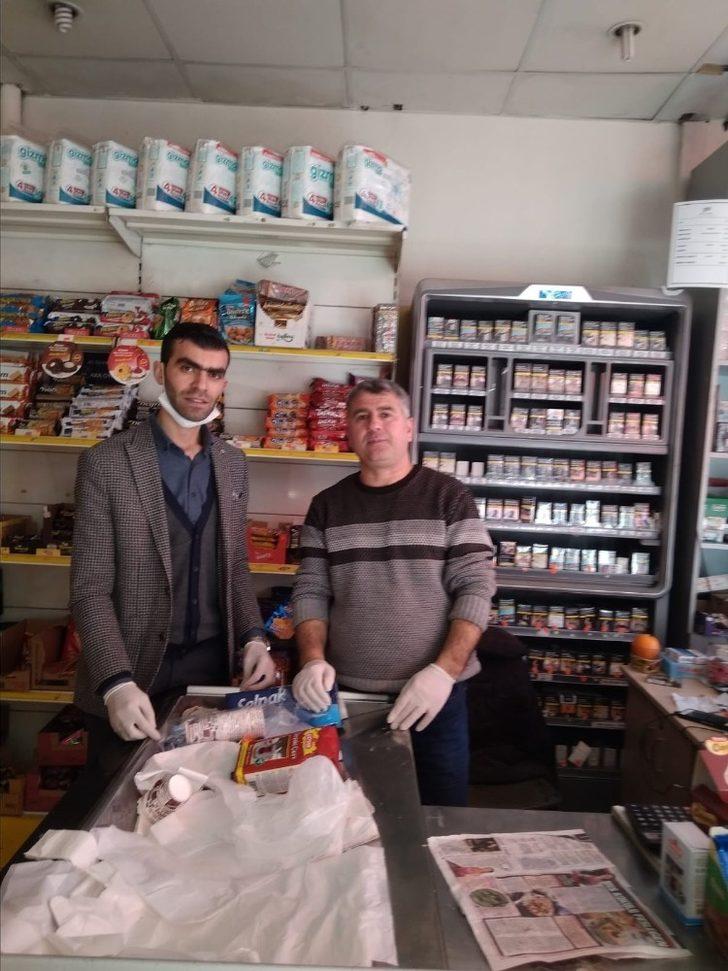 Bakkallara eldiven ve  maske dağıtıldı G2