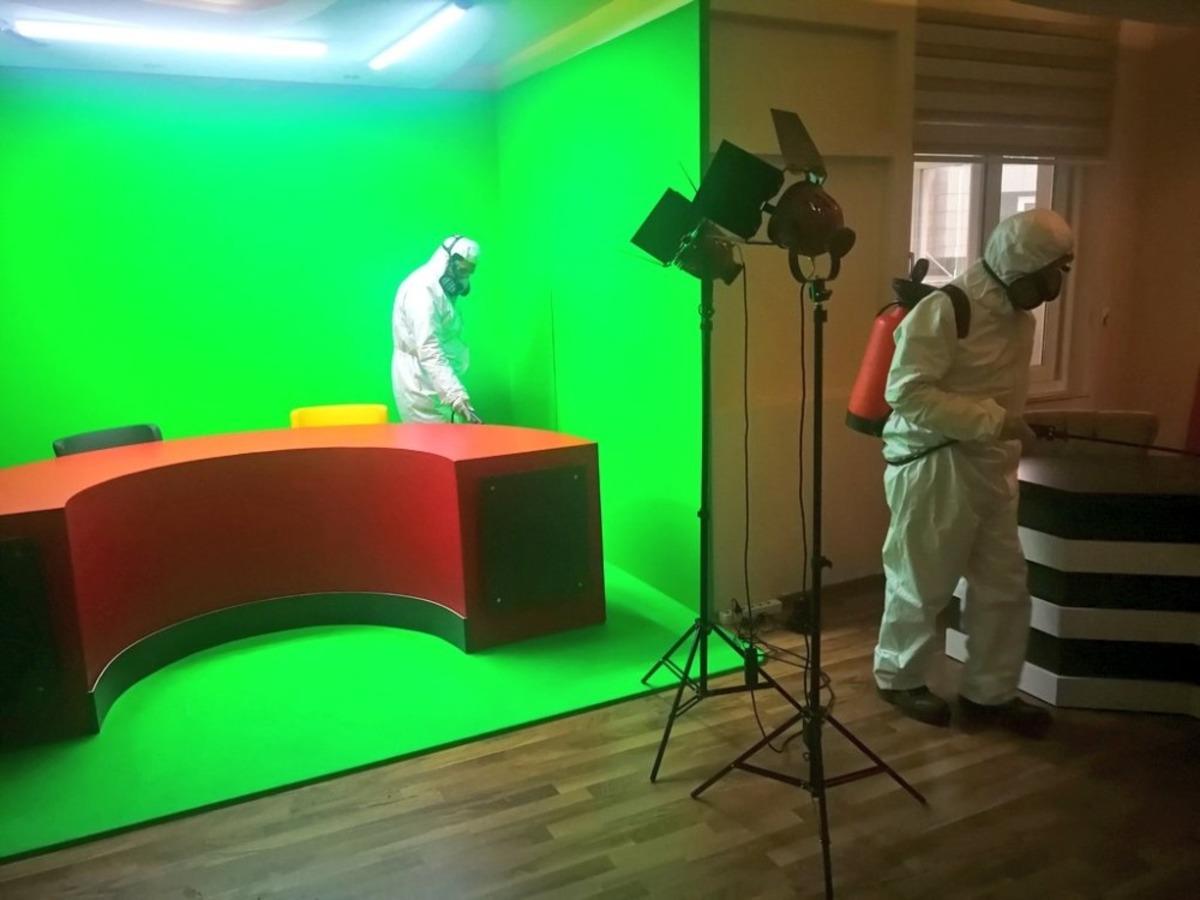 Basın kuruluşlarının b&uuml;roları dezenfekte edildi