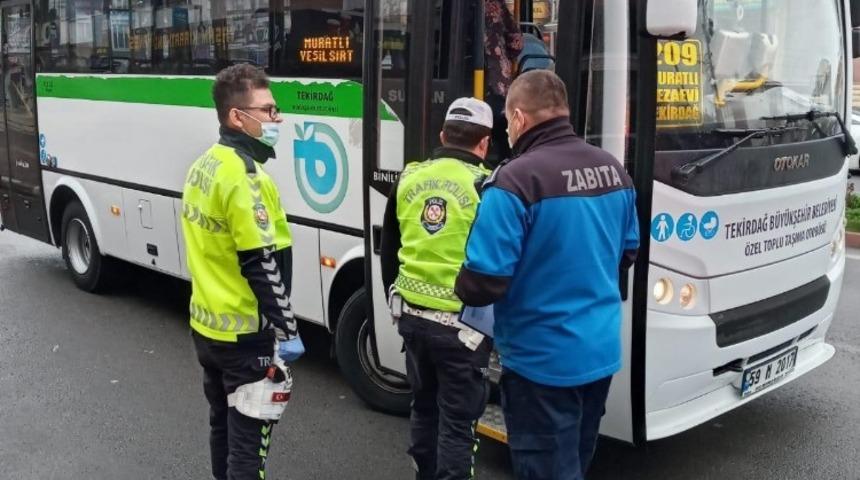 Yolcu otob&uuml;slerinde korona vir&uuml;s teftişi