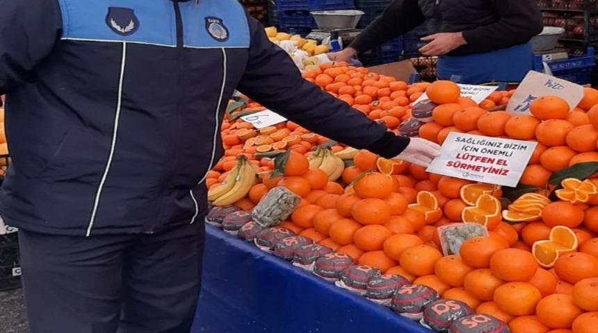 Bağcılar pazarlarında se&ccedil;-al yasağı denetimi