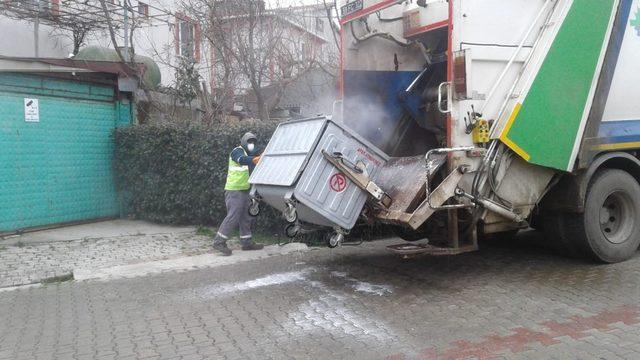 Ergene’de çöp konteynerleri dezenfekte ediliyor