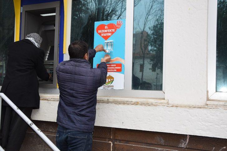Viranşehir’de bankaların önüne dezenfekte istasyonu G2