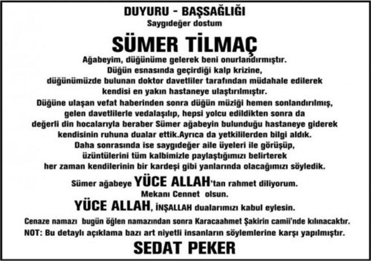 Sedat Peker'den Sümer Tilmaç açıklaması G4