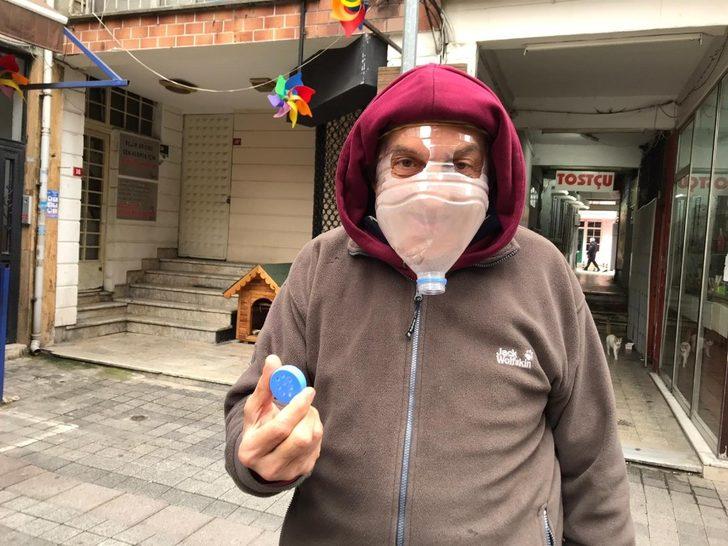 Kadıköy’de esnaf korona virüse karşı pet şişeden maske yaptı G1