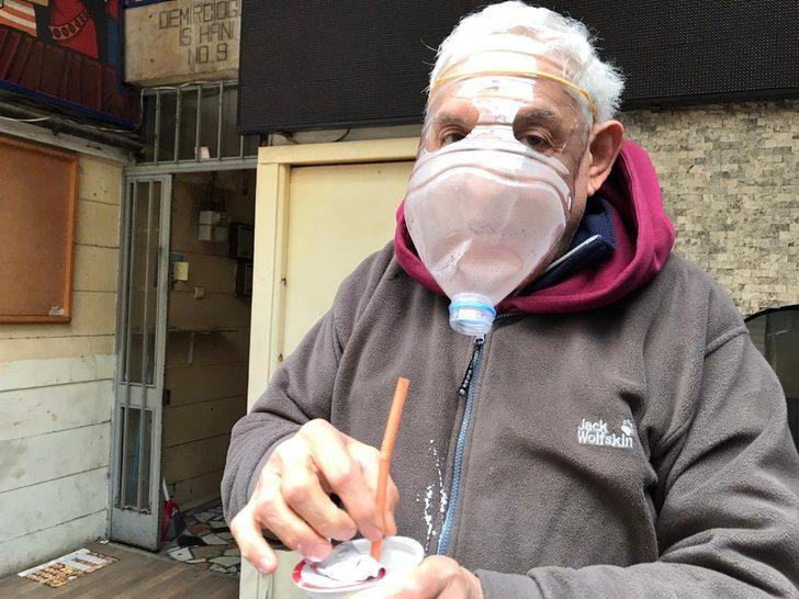 Kadıköy’de esnaf korona virüse karşı pet şişeden maske yaptı G3