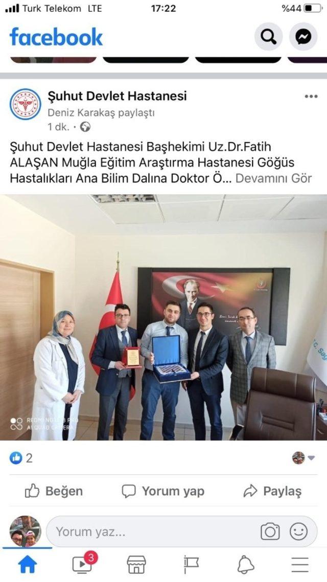 Şuhut Devlet Hastanesi Başhekimliğine Dr. Yıldız atandı