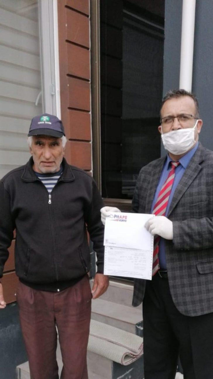Ortaca PTT 65 yaş üstü emeklilerin maaşını evlerine götürüyor G3