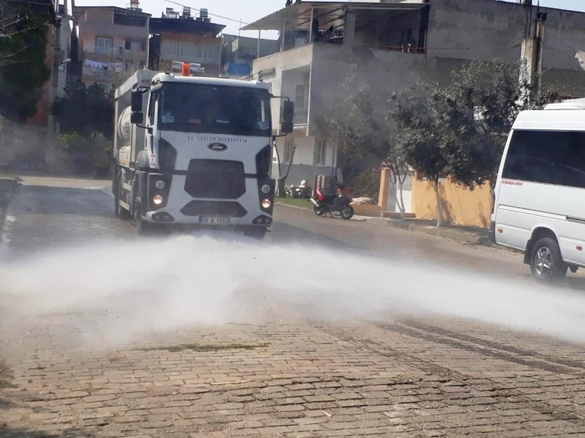 Efeler&rsquo;de dezenfekte &ccedil;alışmaları devam ediyor