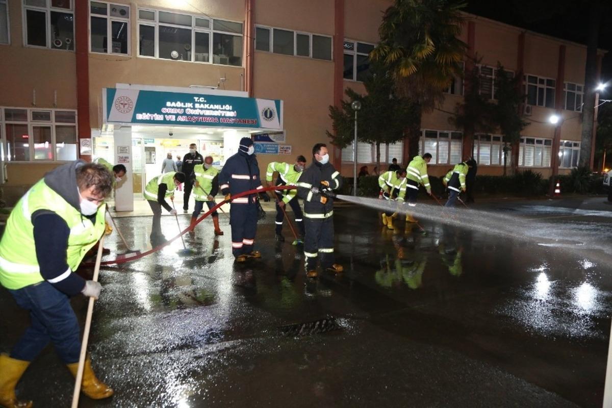 Ordu&rsquo;da sokaklar dezenfekte ediliyor