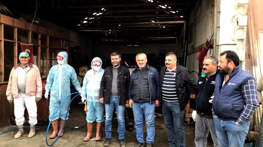 Sarıg&ouml;ll&uuml; esnaftan dezenfekte &ccedil;alışması