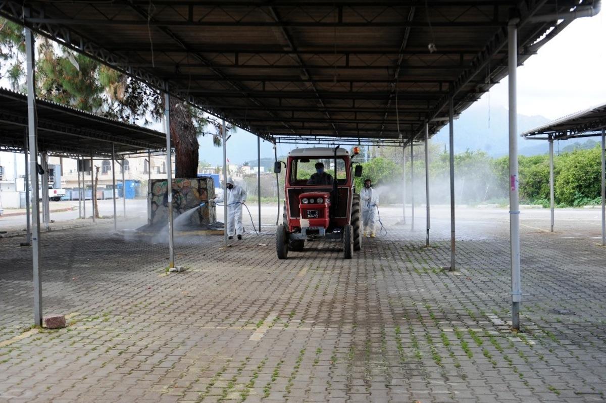 Kemer&rsquo;de sanayi sitesi dezenfekte edildi