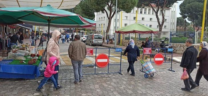 Ödemiş Pazarı’nda korona önlemleri G1