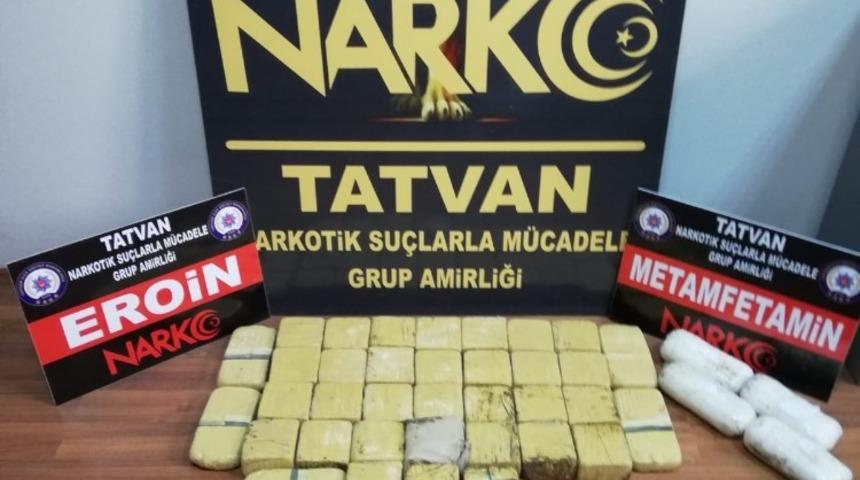 Bitlis&rsquo;te 19 kilo eroin 2,5 kilo ise metanfetamin ele ge&ccedil;irildi