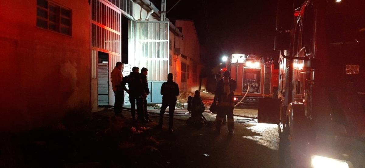 Değirmen makineleri bulunan depoda yangın