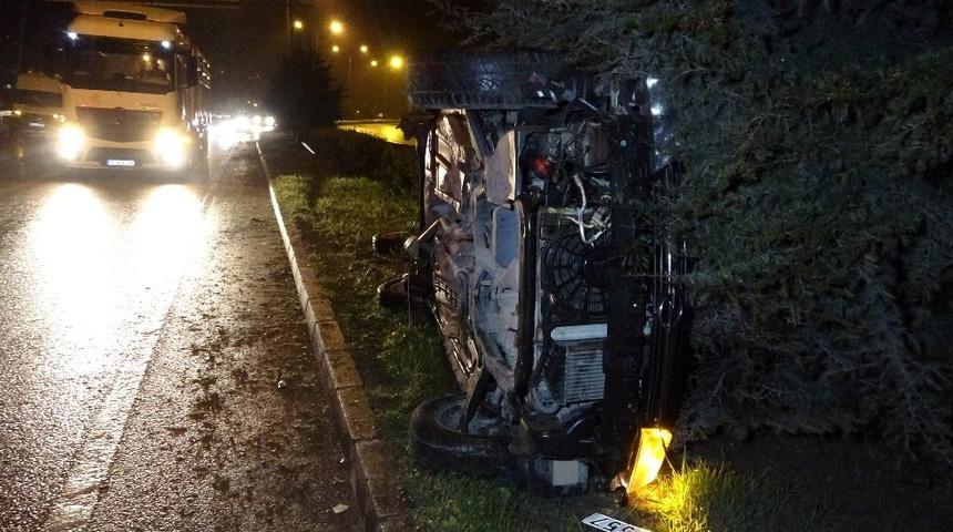 Samsun&rsquo;da otomobil takla attı