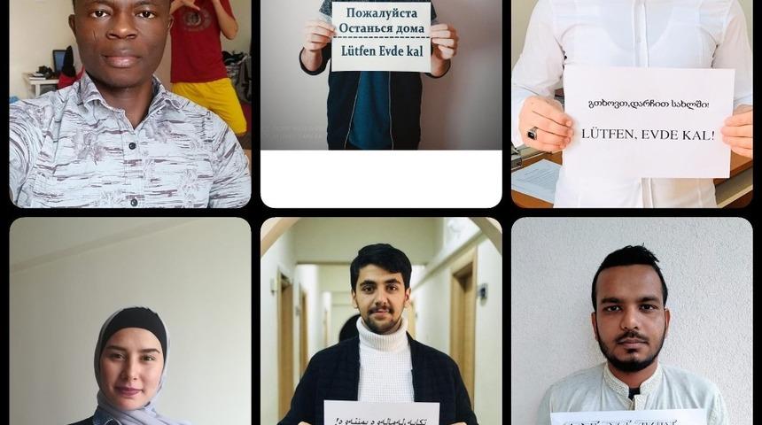 62 &ouml;ğrenciden 39 dilde &rsquo;Evde Kal&rsquo; mesajı