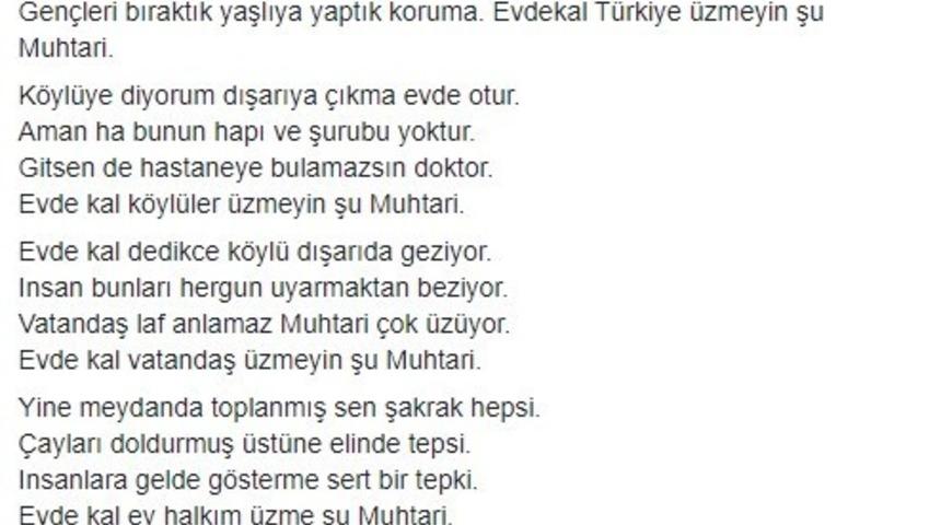 &Ccedil;anakkaleli muhtardan korona şiiri