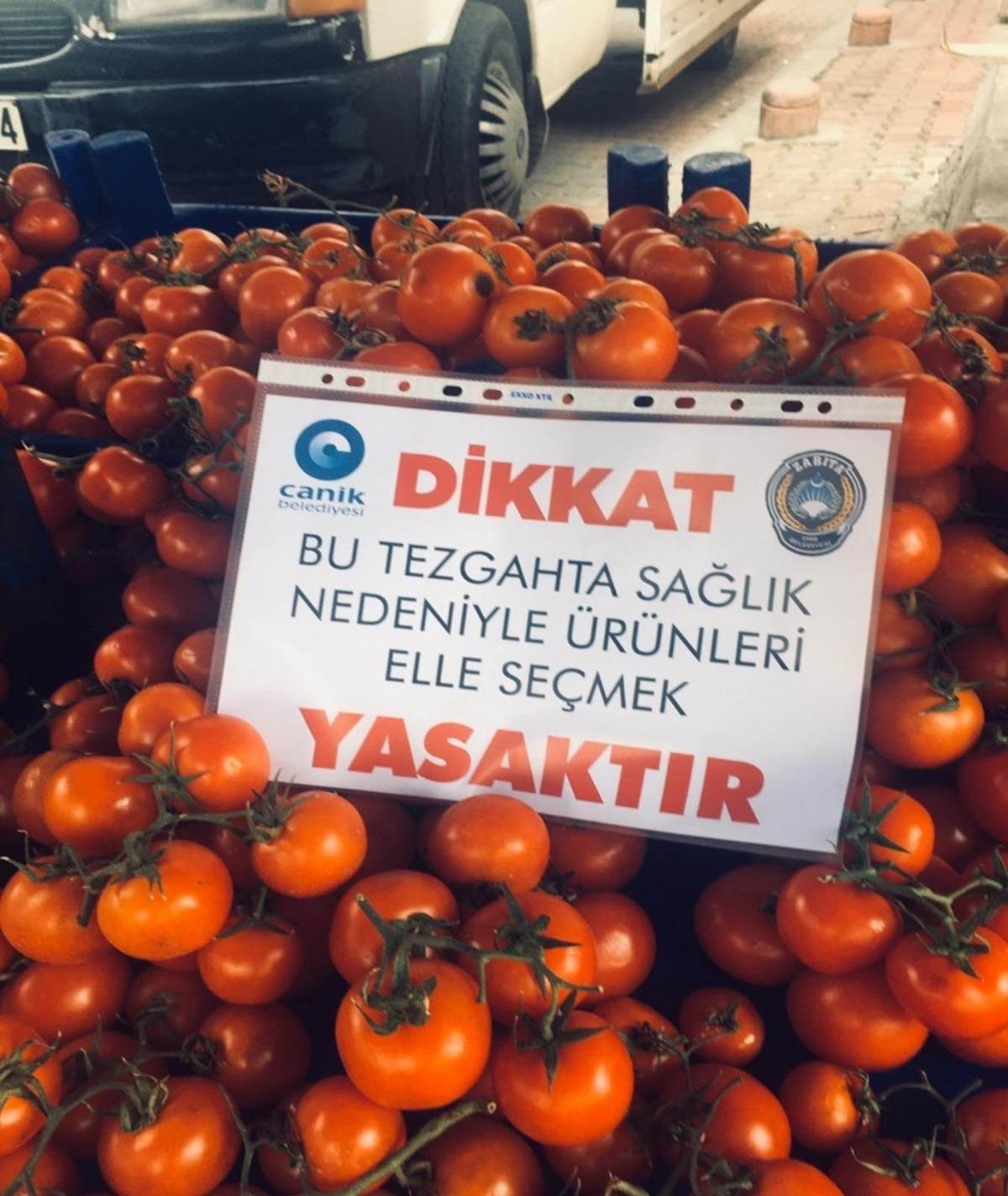 Canik&rsquo;te pazar yerlerinde &ldquo;elle se&ccedil;me&rdquo; denetimi