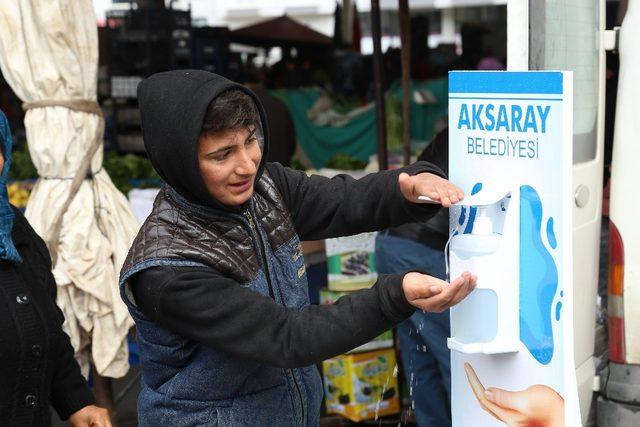 Aksaray’da pazar yerlerinde sağlık tedbiri