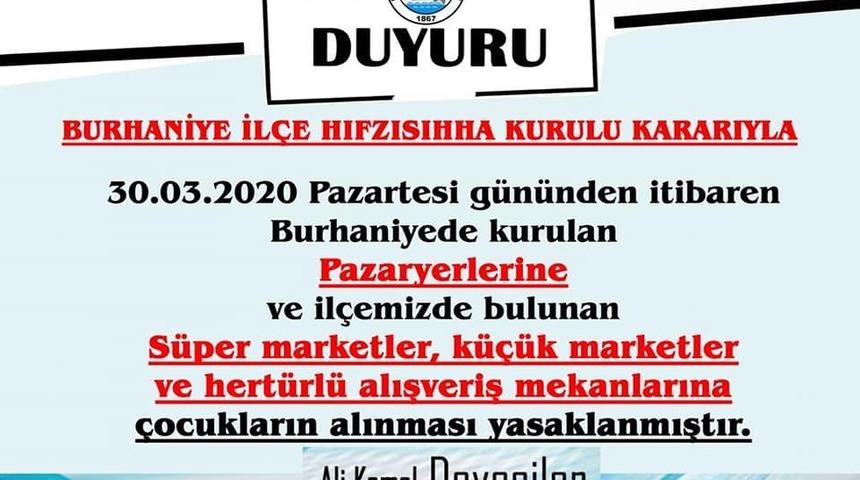 Pazar ve marketlere çocukların girişi yasak