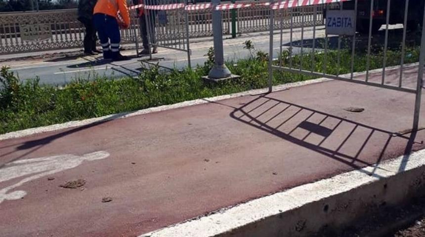 Bisiklet yolu ile y&uuml;r&uuml;y&uuml;ş yolu kapatıldı