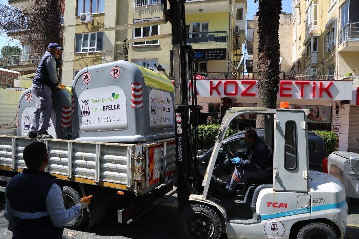 Efeler&rsquo;de &ccedil;&ouml;p konteynerleri yenileniyor