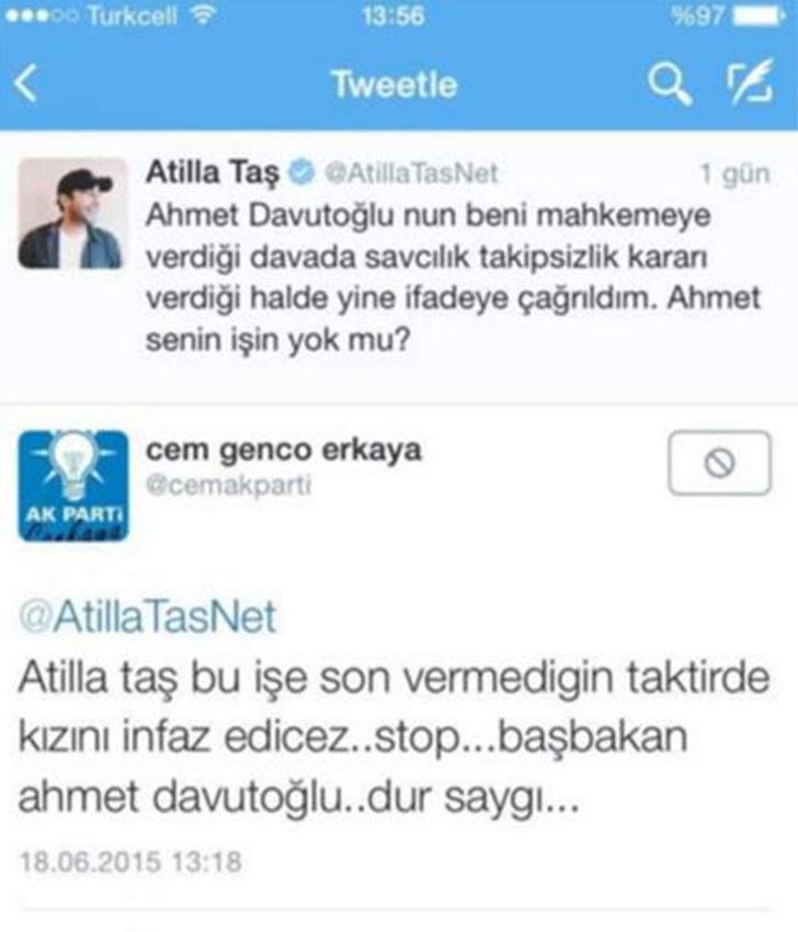 Atilla Taş'a şok: Kızını infaz edeceğiz G5