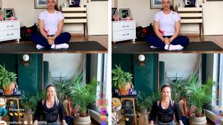 Müge Boz, Red Bull sporcusu Ayşe Begüm Onbaşı ile canlı yayında antrenman yaptı