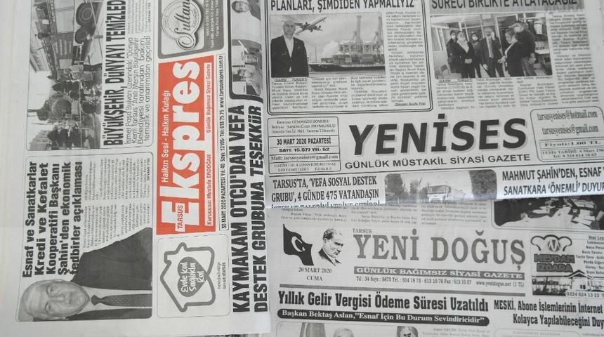 Tarsus&rsquo;ta yerel gazetelerden k&uuml;&ccedil;&uuml;lme kararı