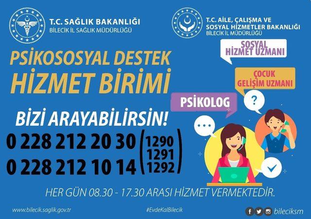 Bilecik’te Psikososyal Destek Hizmet Birimi hizmete başladı