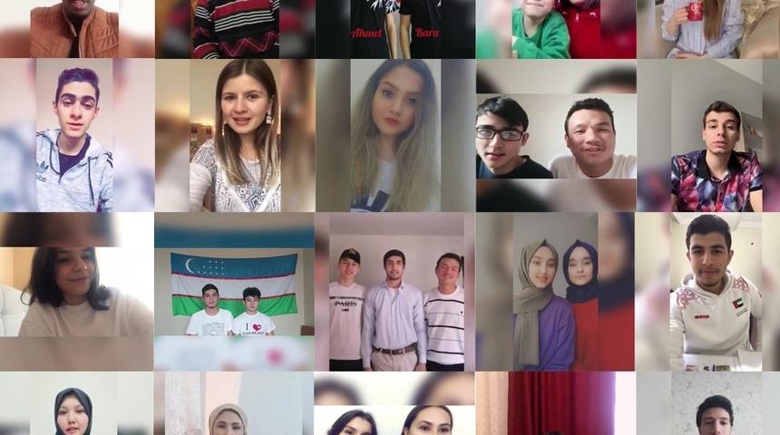 Yabancı öğrencilerden “Evde kal” mesajı