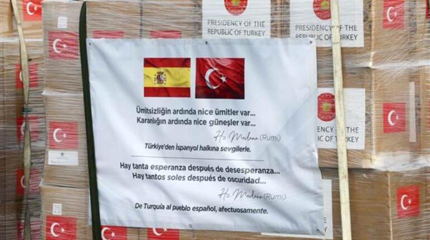 T&uuml;rkiye'den İspanya ve İtalya'ya tıbbi yardım! Dikkat &ccedil;eken mesaj