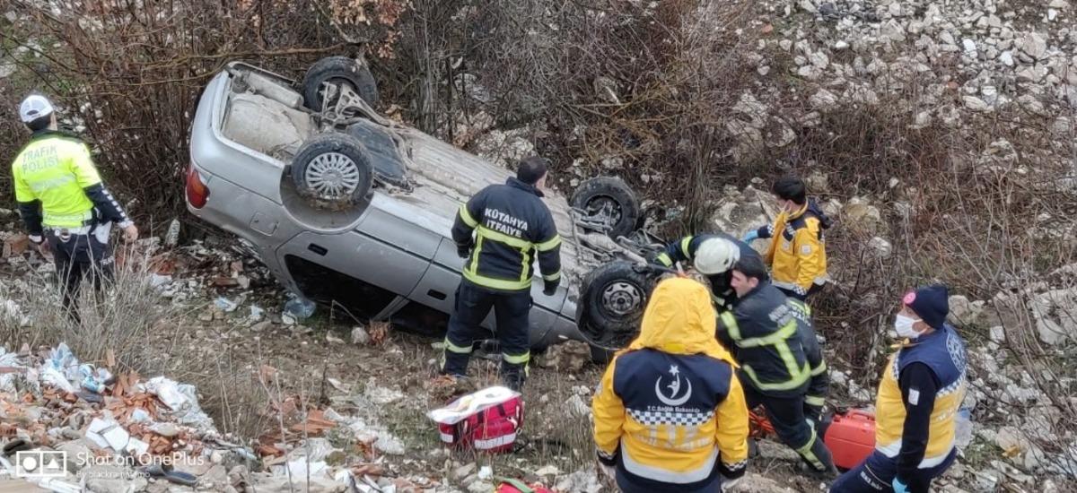 Otomobil u&ccedil;uruma yuvarlandı: 1 yaralı