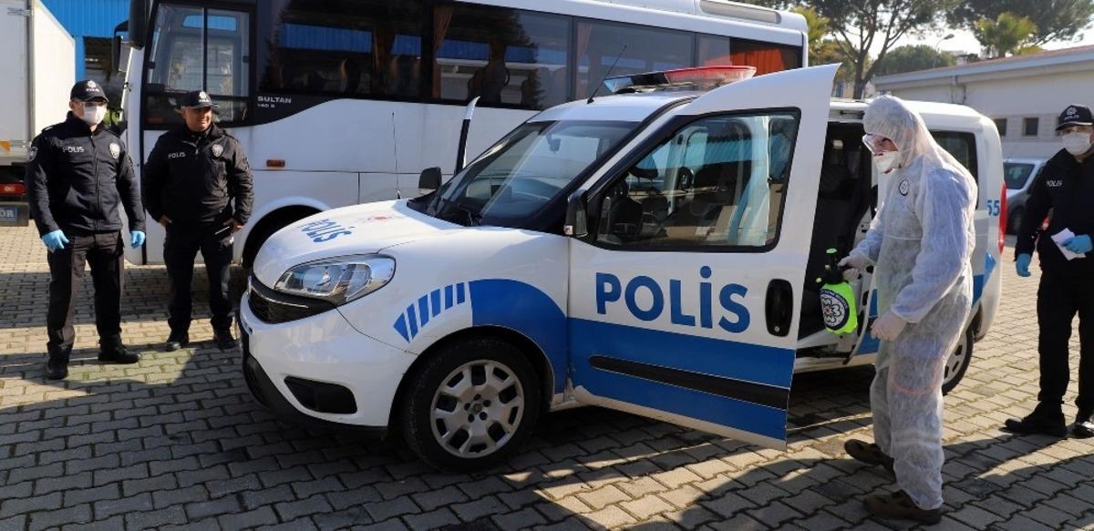 Muğla&rsquo;da emniyet ara&ccedil;ları dezenfekte edildi