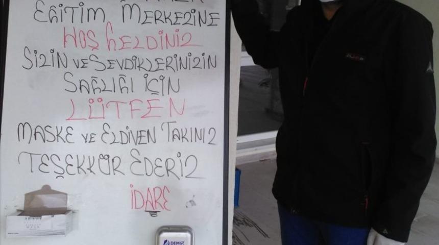 Nafiye-Hüseyin Küçükoğlu Tepebaşı Halk Eğitim Merkezi ve ASO virüs tedbirlerini aldı