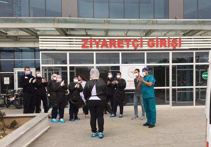 Kırklareli'nin ilk koronavirüs hastası, alkışlarla taburcu edildi G1