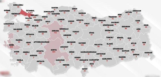 Kütahya’da 5 Korona virüs Covid-19 vakası var