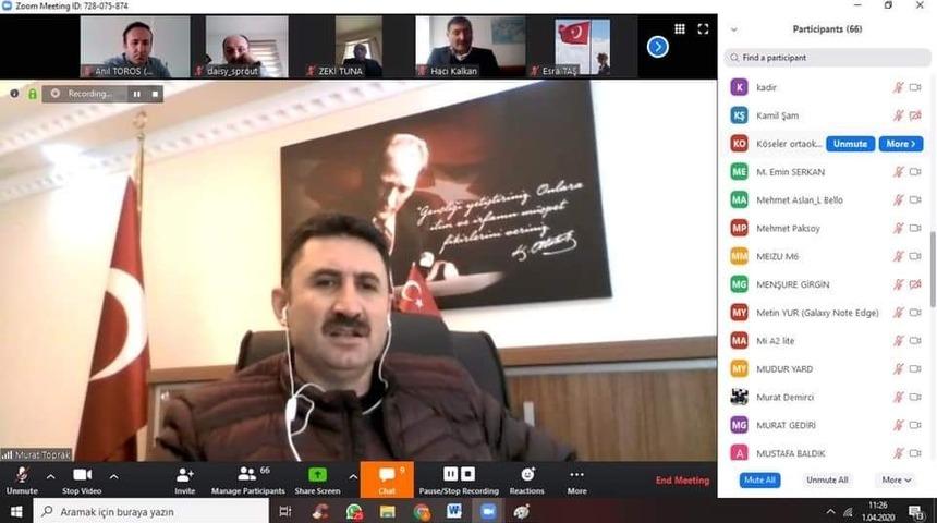 Develi Milli Eğitim Müdürü Telekonferans ile toplantı yaptı